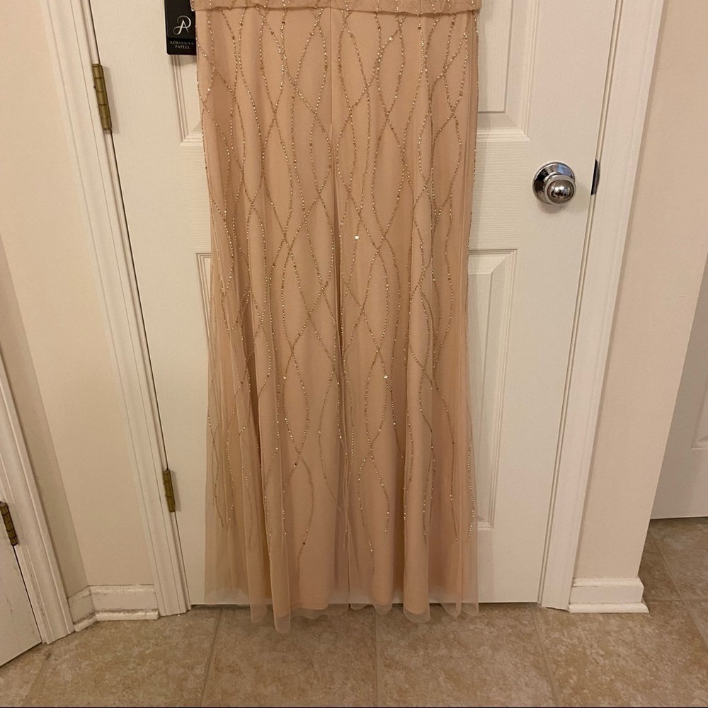 Adrianna Papell Embellished Gown in Champagne Sand - Picture 11 of 14